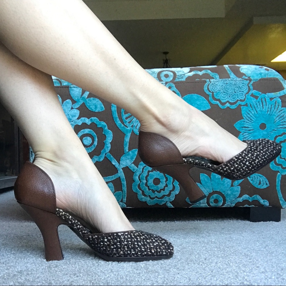 Adorable Vintage Prada Peeptoe D’Orsay Pumps